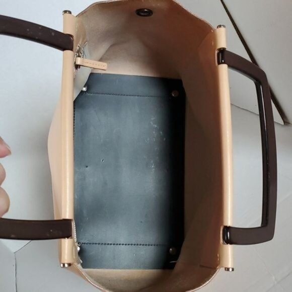 Lamarthe Italy Leather Bag Lucite Handle Satchel Handbag Purse WOMEN'S WOMAN'S - Picture 10 of 16